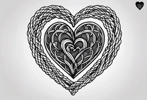 Heart made of rope tattoo idea