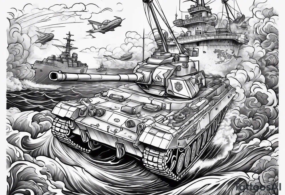 Marine corps pinup sleeve tattoo idea