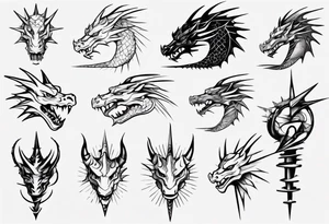 Dragon wrapping around arm with spikes tattoo idea