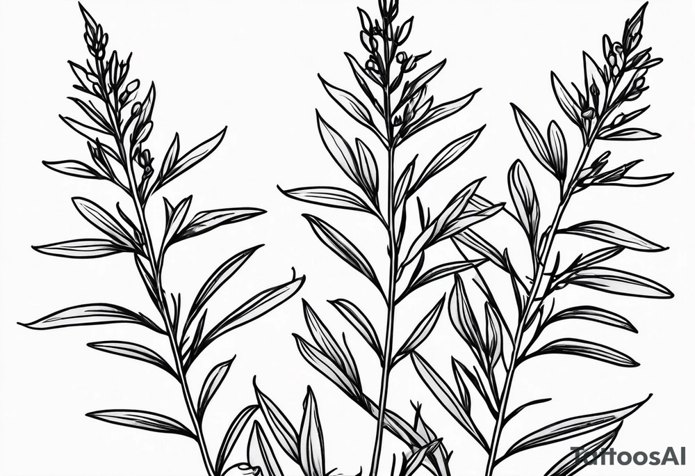 Fireweed plant thin minimalistic tattoo idea