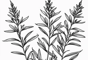 Fireweed plant thin minimalistic tattoo idea