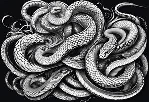 snake fast slithering from above simple tattoo idea