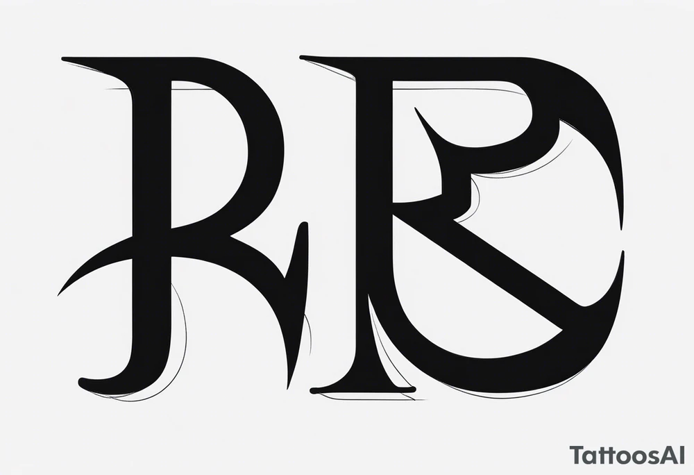 Letter J and letter R close together tattoo idea