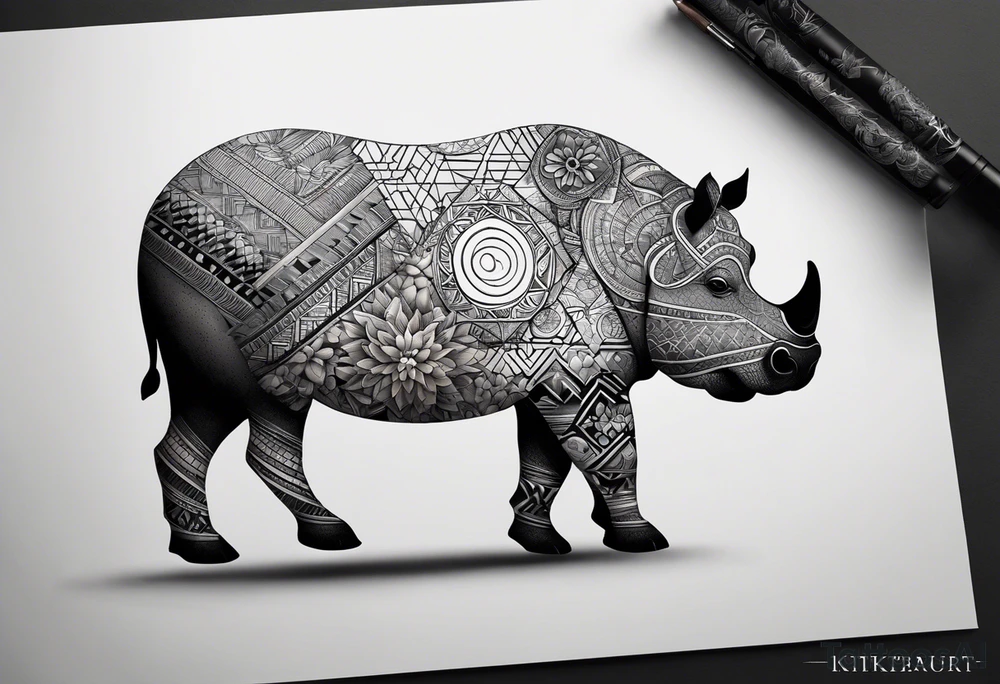Very asymmetrical, +geometric pattern, with realistic full moon, with hippo,+tribal, +geometric, +inkart , +blackwork, +grey scale, + sketch
with wintersweet flower bud, +inkart touch, +for men, detailed , combined favourite , tattoo idea