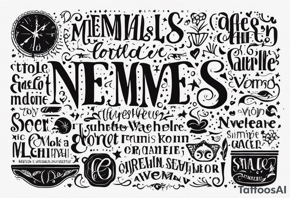 niemals aufgeben in just words across a back simple tattoo idea
