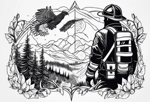 Firefighter and hunting tattoo idea