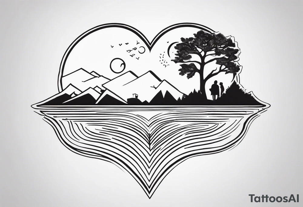 a minimalistic, very small, fine line tattoo symbolizing my love to travel the world and explore new cultures while also including a symbol of my roots, my family and friends, who I am very grateful for tattoo idea