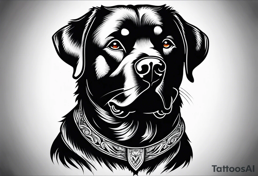 barking rottweiler tattoo idea