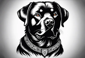 barking rottweiler tattoo idea