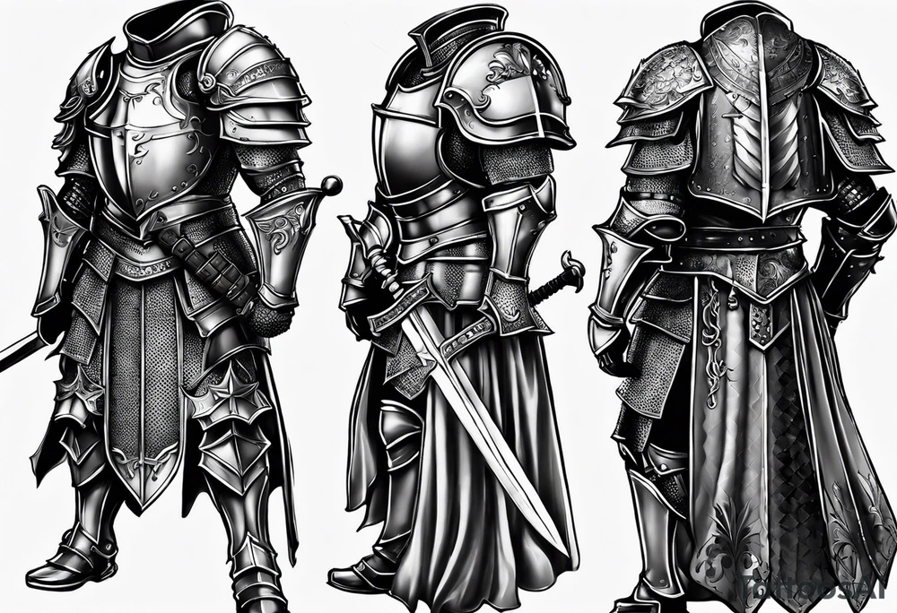 two knights heavy armor tattoo idea