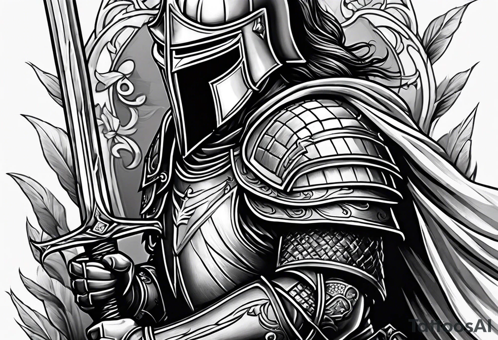 knight, crusader, sword tattoo idea