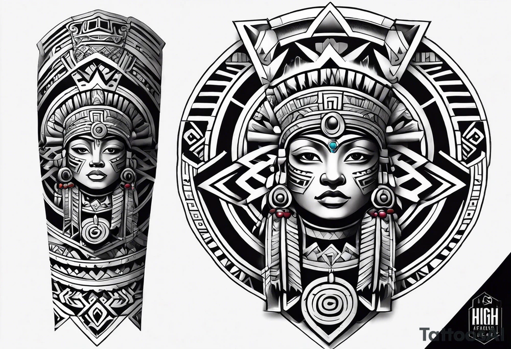 aztec sleeve tattoo idea