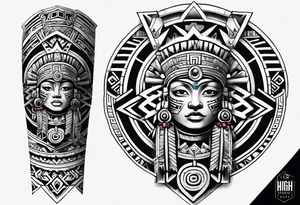 aztec sleeve tattoo idea