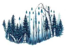 forest background
blue rain drops tattoo idea
