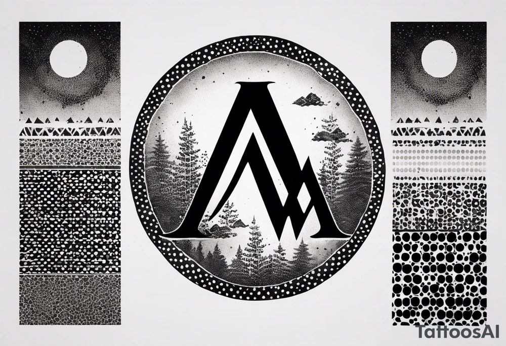 the letters A W R in the middle of a ninja headband tattoo idea