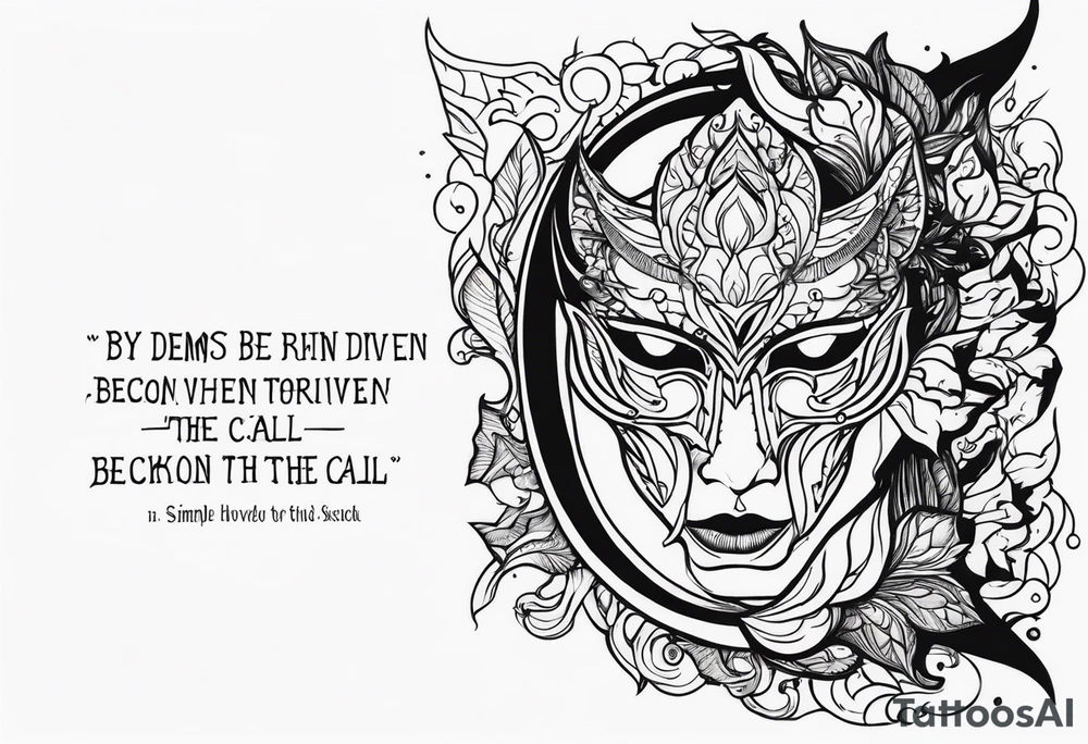 Quote "By Demons be Driven, Beckon the Call" tattoo idea