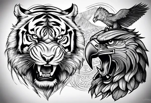 Tiger, Eagle, Samurai tattoo idea