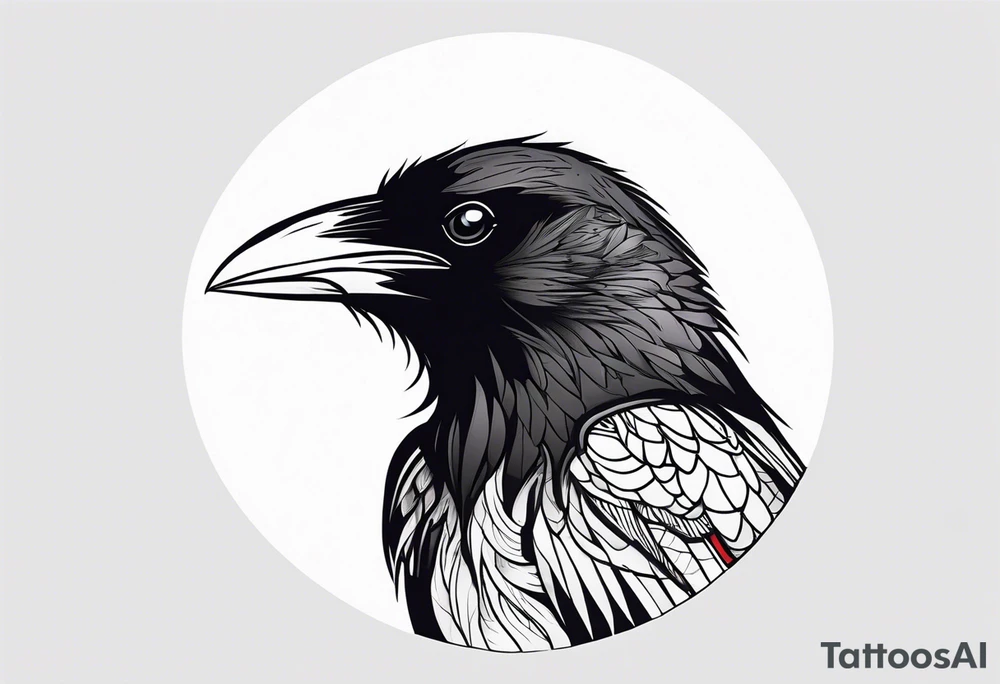black raven with blood in mouth tattoo idea