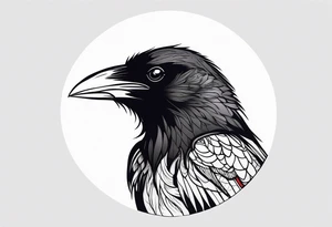 black raven with blood in mouth tattoo idea