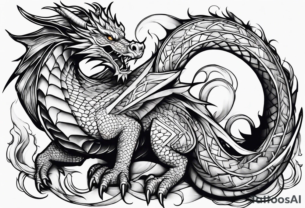 Sensual Dragon tattoo idea