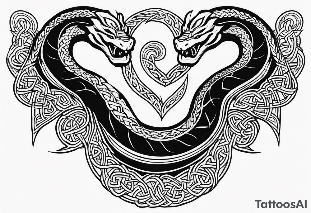 Celtic style serpent tattoo idea