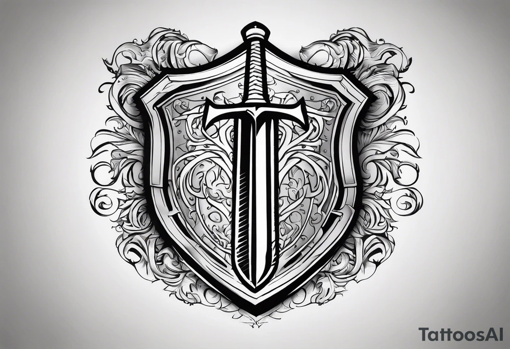 Valhalla shield sword tattoo idea