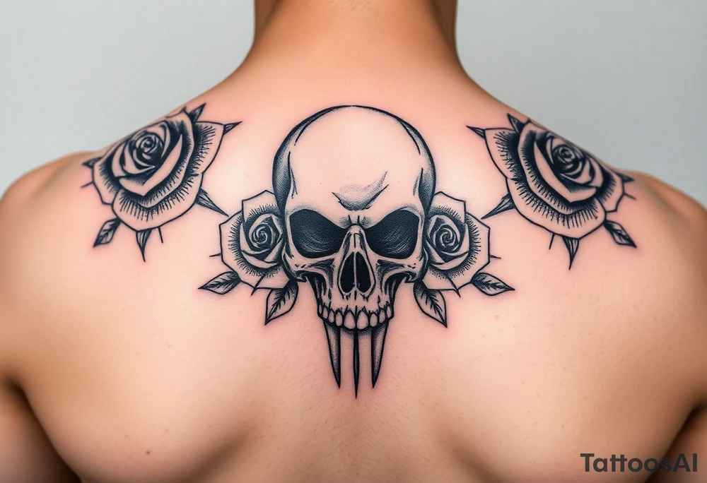 skull, hand roses
femanine tattoo idea