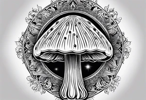 Shaggy mane mushroom mandala tattoo design tattoo idea
