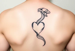 un piccola spirale a serpente con un cuore tattoo idea