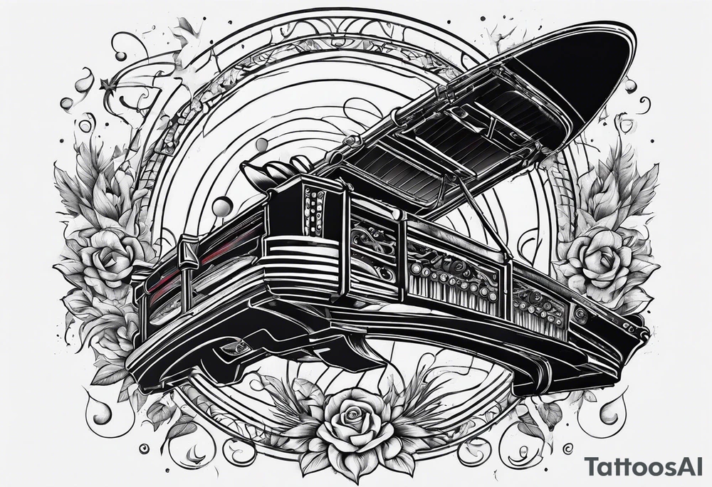 space, music tattoo idea