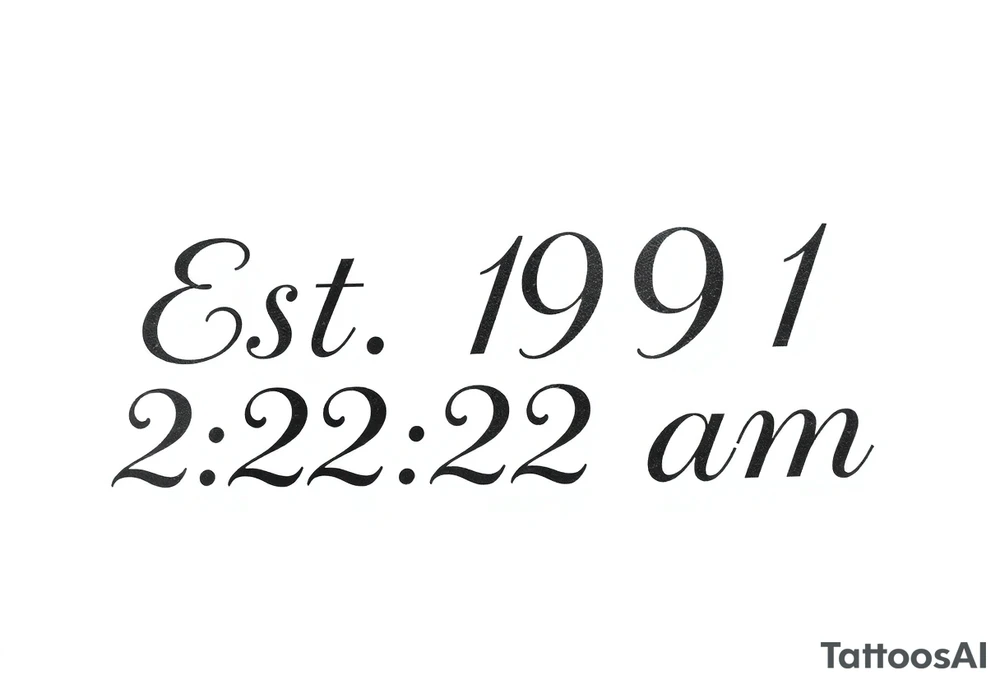 Est. 1991  2:22 am tattoo idea
