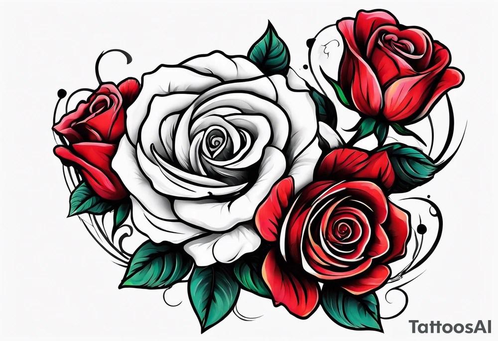 Rose neck tatto going from bottom earlobe down to collar bone tattoo idea