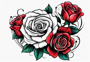 Rose neck tatto going from bottom earlobe down to collar bone tattoo idea