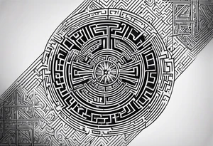 Maze full sleeve tattoo idea