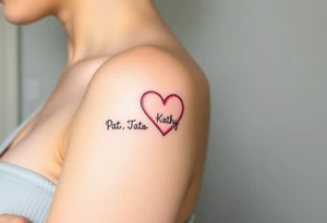 heart.  Somewhere has names pat and kathy tattoo idea