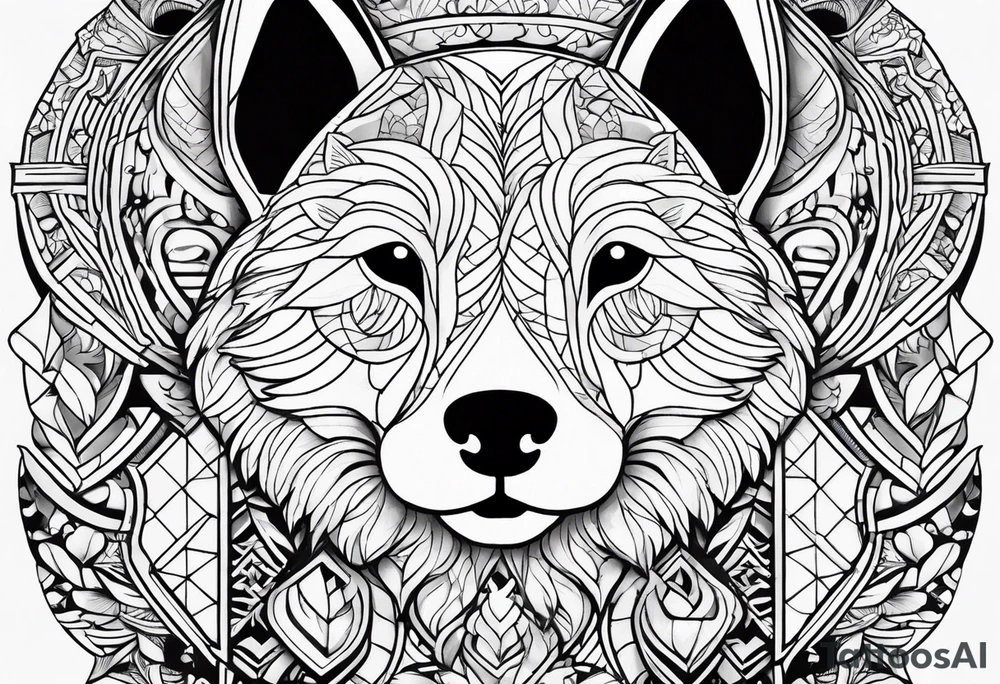 small animal face tattoo idea