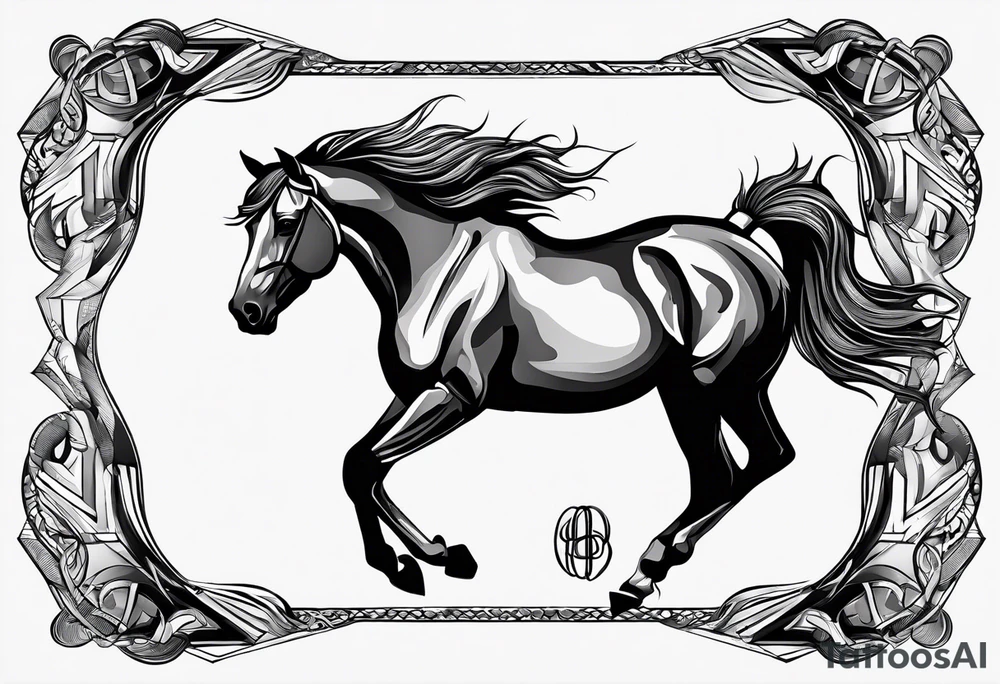 Mustang horse blood tattoo idea