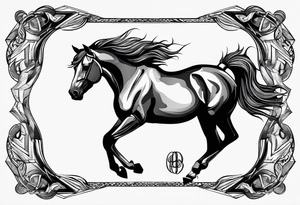 Mustang horse blood tattoo idea