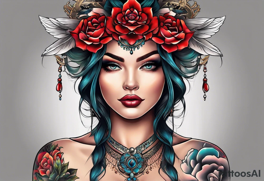 full body tattoo on the back from top to bottom on paper tattoo idea