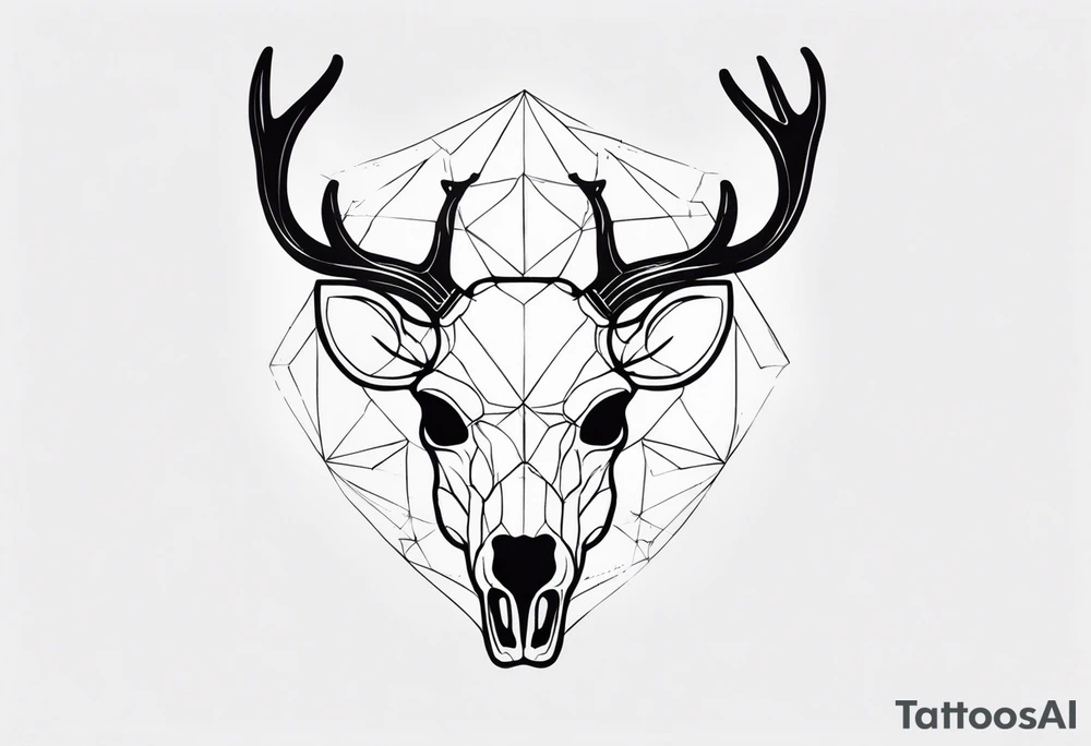 back tattoo of a front view reindeer  skull tattoo idea