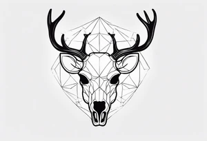 back tattoo of a front view reindeer  skull tattoo idea