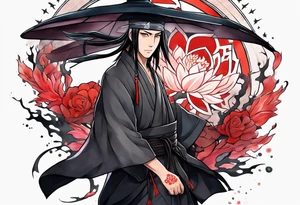 Tatto with Itachi and his mangekyou tattoo idea