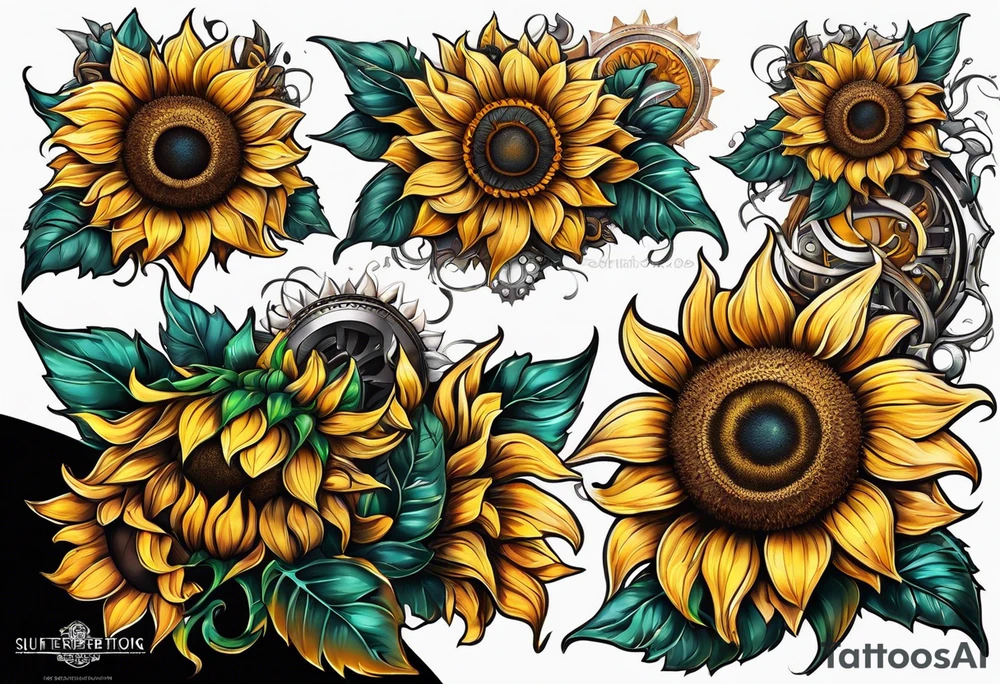 Sunflower chain tattoo idea