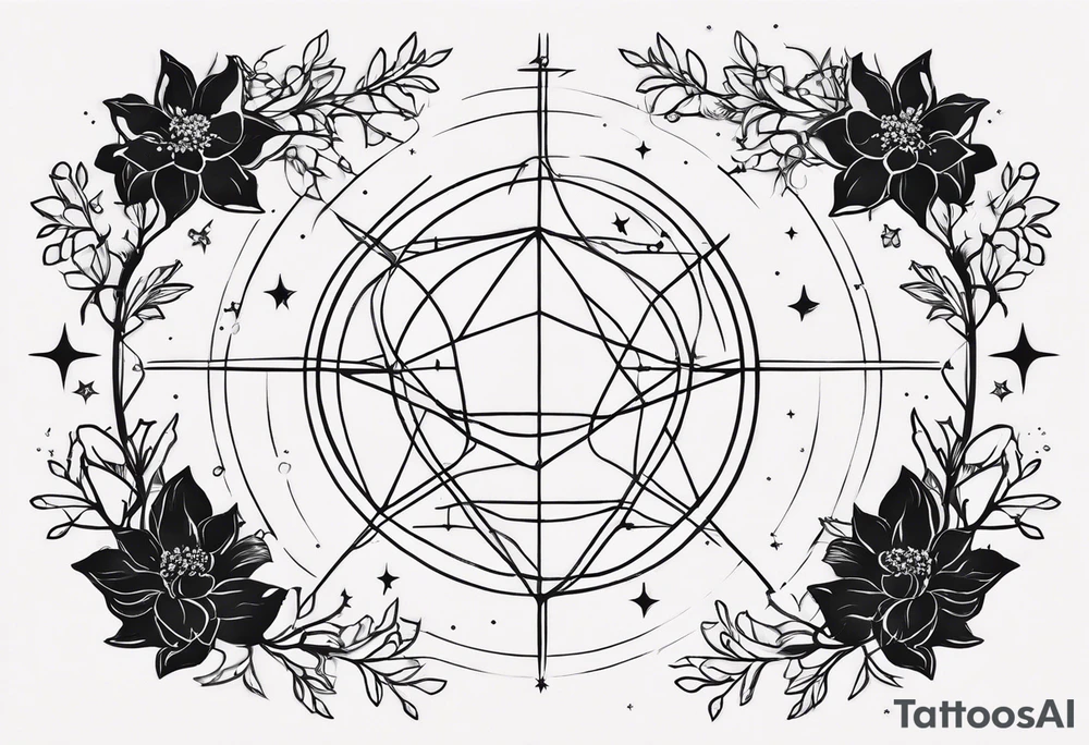 A múltiple constellation small, girly, discrete, minimmalist tattoo combining 3 constellations cáncer, virgo, and scorpio. Just the lines... no flowers tattoo idea