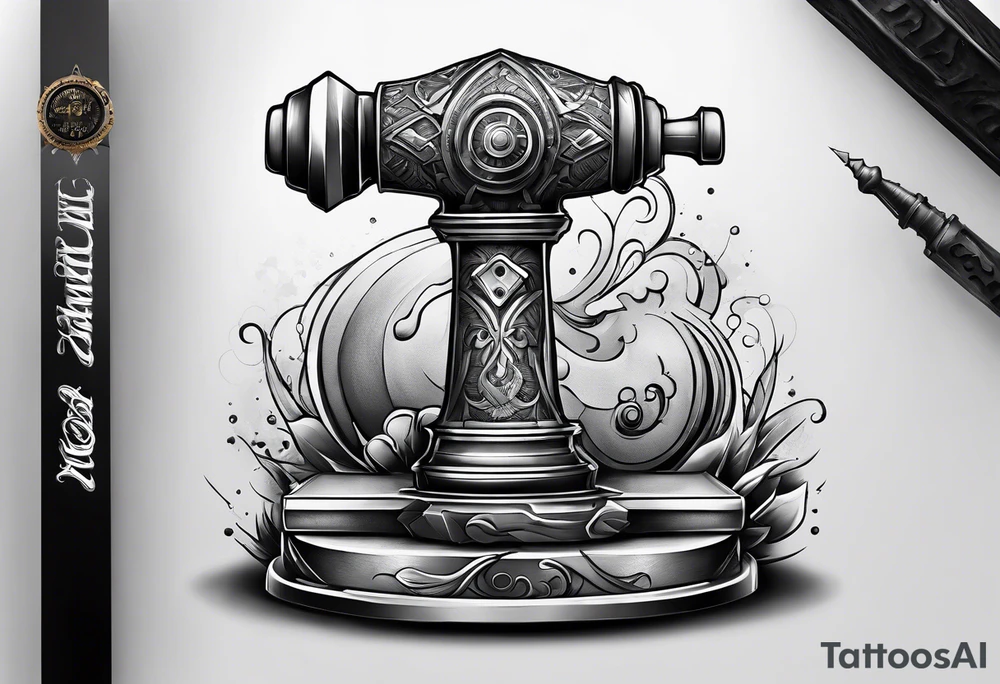 A hammer and anvil tattoo idea