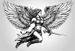 a Valkyrie in flight tattoo idea