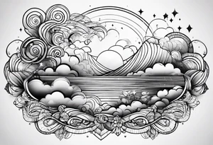 Geometric Abstract cloud shapes tattoo idea