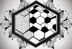 black plain big hexagons without texture tattoo idea