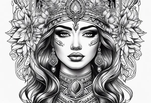 Goddess face tattoo idea