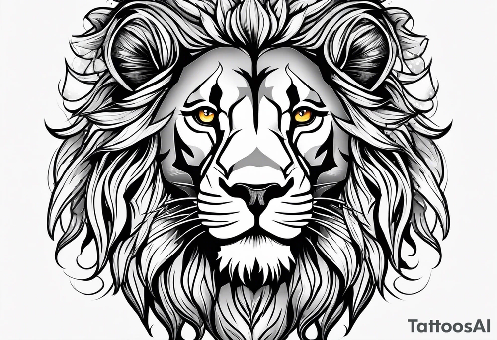 Lion head with the Leo sign tattoo idea